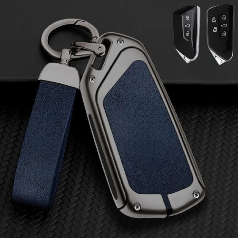 A + سبائك الزنك بولي TPU الجلود مفتاح السيارة فوب غطاء لشركة فولكس فاجن سكودا MK 8 ID.3 جولف 8 ID.4 #5