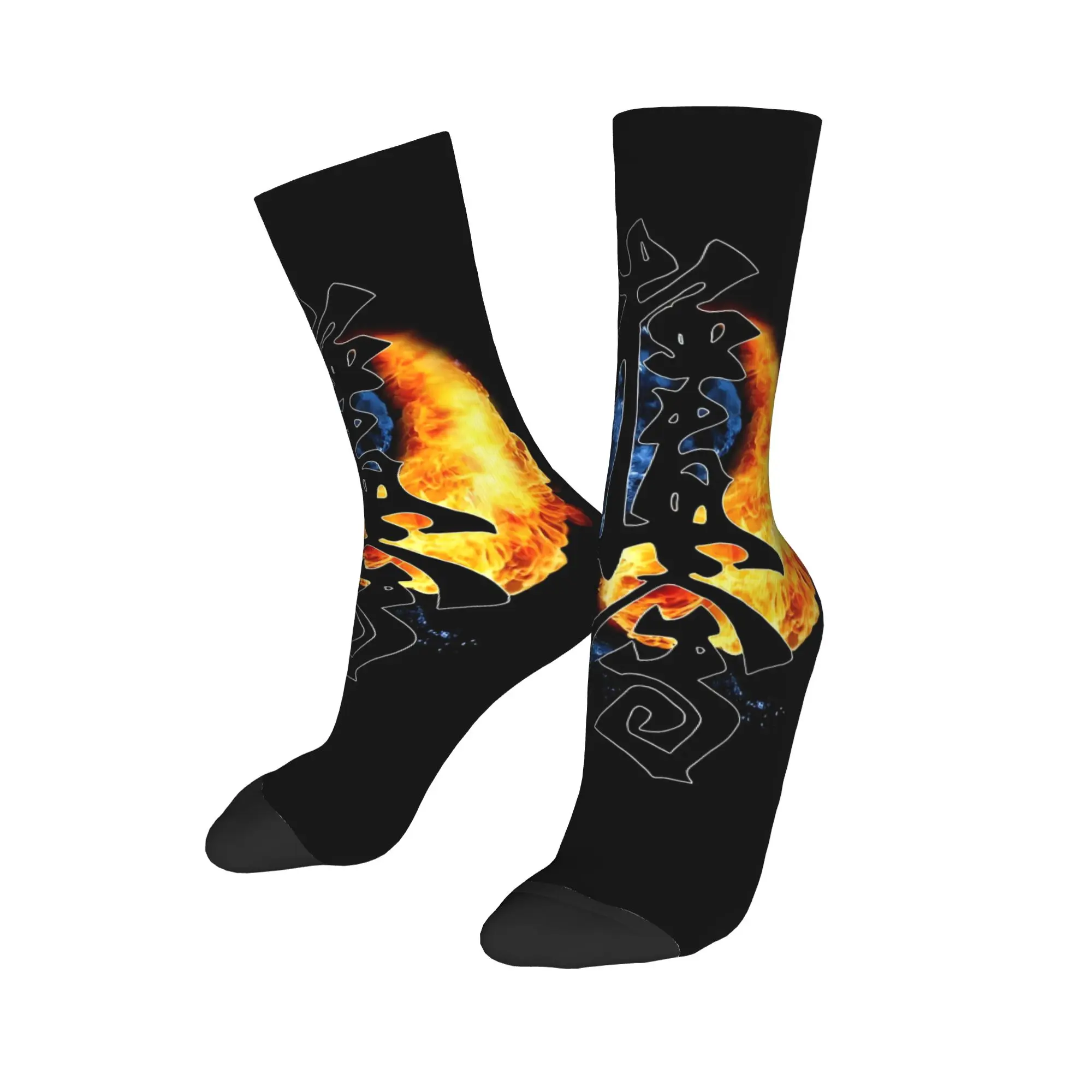 

Мужские носки для экипажа K-Kyokushins K-Kaikans, унисекс, забавные носки с 3D принтом, японские носки с логотипом Kanji Taijutsu