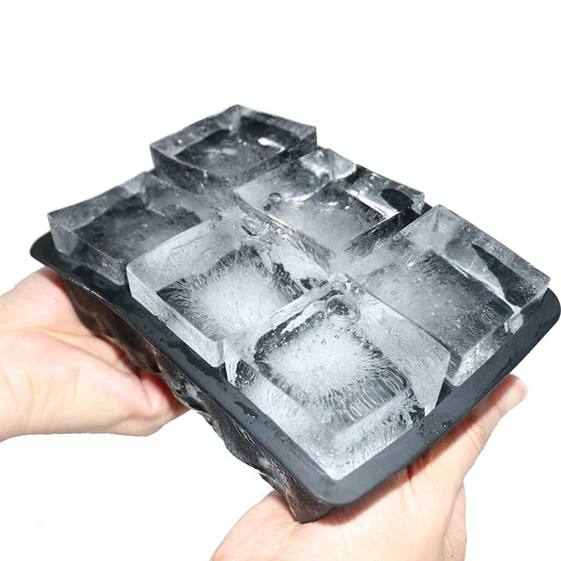 4/6/8/15 Grid Big Ice Tray Mold Box Large Food Grade Silicone Ice Cube Square Tray Mold Diy Bar Pub Wine Ice Blocks Maker Model