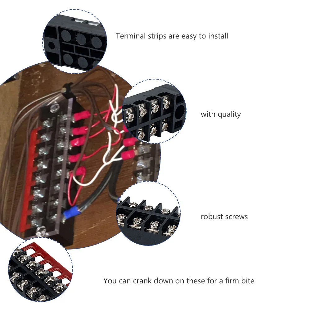 

5 Sets 5P Power Terminal Connector Block Positions Barrier Strip Screw Terminal Insulated Safety Cover Compact Wiring System