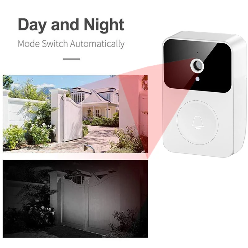 WiFi Video Doorbell 1080P HD Visual Wireless Smart Security Doorbell Camera IR Night Vision 2-Way Audio Real-Time Monitoring