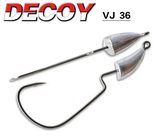 Japan imported DECOY VJ 36 with lead crank hook, sub-horn lead head hook and narrow belly crank hook.