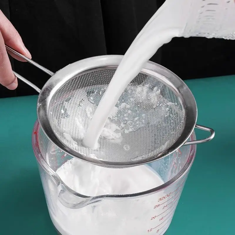 1PC Fine Mesh Strainers Set Stainlesss Steel Multipurpose Flour Sieve Sifter With Handle Perfect For Tea Flour Egg Kitchen Tool