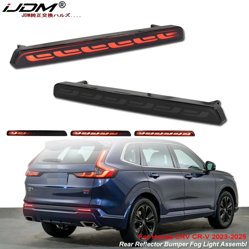 

iJDM Rear Bumper Reflector Lights For Honda CR-V CRV 2023 2024 Function as Tail/Brake & Sequential Blink Turn Signal Lamp