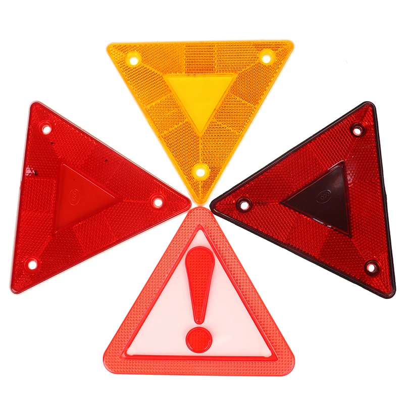 2pcs Triangle Warning Reflector Truck Plate Rear Light Safety Reflective Sign Board Stop Warning Sign car accessories