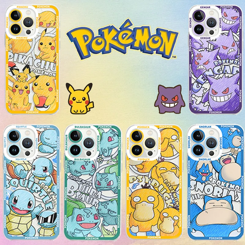 Cartoon P-Pokemons Cute Phone Case For Samsung S26 S25 S24 S23 S22 S21 FE Note20 Plus Ultra Lite Edge 5G Clear Soft TPU Cover