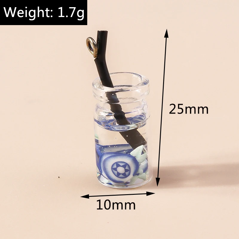 Leslie 10 Stück Gemischte Stile Sommer-Glasfläschchen mit Perlen-Muschel-Anhängern für DIY Ohrringe, Schlüsselanhänger, Halsketten und Schmuckherstellung – Detail 19