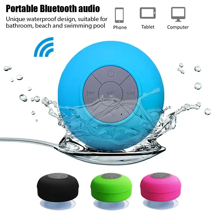 Altavoz Bluetooth inalámbrico a prueba de agua: botones de control de acceso fáciles, reproductor de música portátil para oficina, coche, ducha en casa