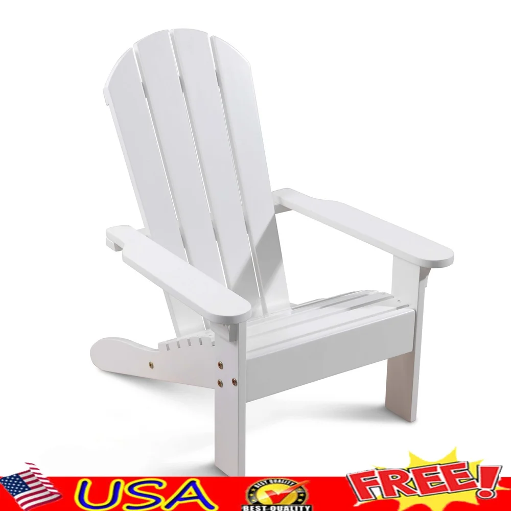 

Adirondack Outdoor Chair Kids Wooden Patio Furniture Child-Friendly Design Relaxation Easy Assembly Durable Water-Based Finish