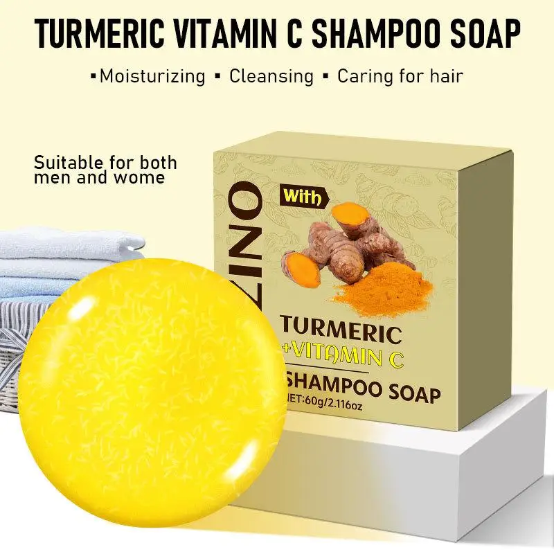 

Turmeric Shampoo Bar for Dandruff Control | Anti-Itchy Scalp Care | Sulfate-Free Vegan Soap for Oily Hair (Men Women)