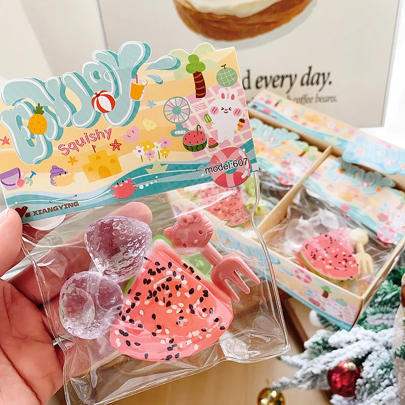 

Кавайная арбузная клубника, игрушка для сжатия, игрушки Fidget, силиконовая мягкая игрушка ручной работы для снятия стресса, сенсорные игрушки для детей и взрослых