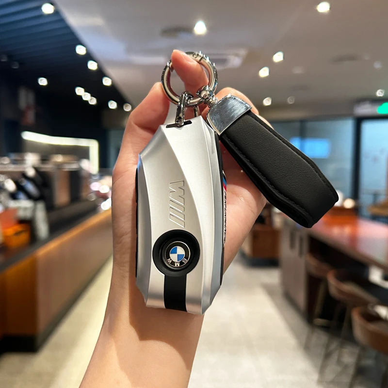 

Titanium Gray for BMW I7 X7 G07 LCI IX I20 X1 U11 7 Series G70 G09 XM U06 G81 M3 Car Key Case Cover Fob Bag Keychain Accessories