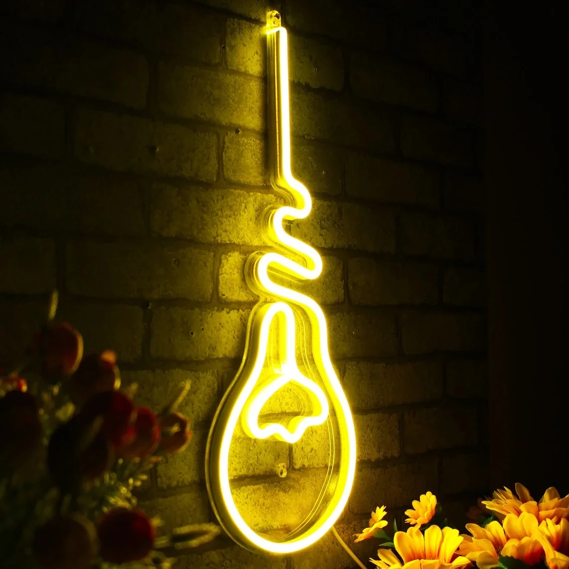 Light Bulb Decor Neon Sign Home Bedroom Wall Decor Neon Lights