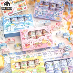 Mr. Paper Cartoon Animal Washi Tape Set Cute Rabbit Series Handbook DIY Decorative Kawaii Stickers Stationery 20 Rolls/box