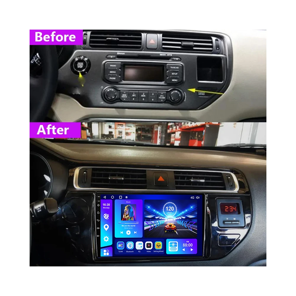 EKIY Android 10 Autoradio For KIA K3 RIO K3 2011-2015 2din Car Radio Multimedia Video Player LHD RHD Auto Audio Carplay