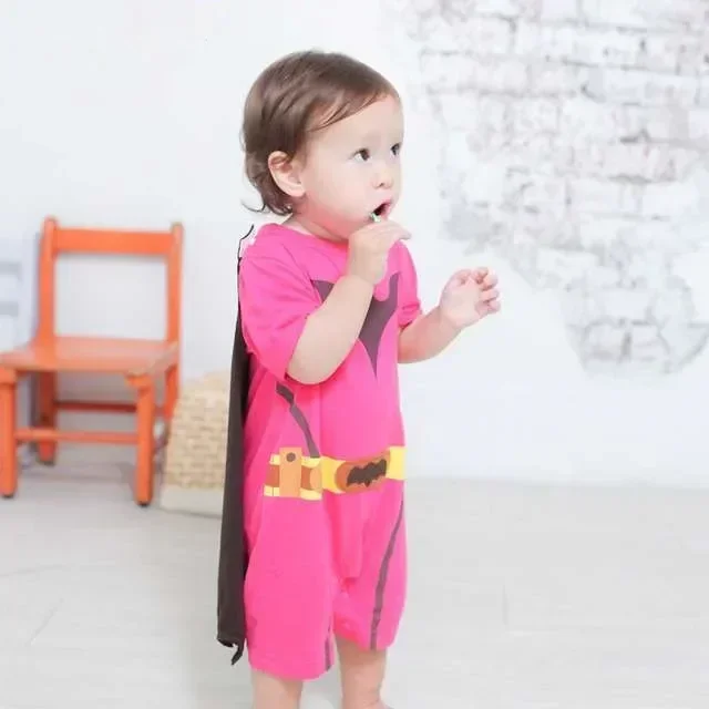 DC Anime Figure Batman Superman Superhero Baby Cosplay Costume With Cloak Cotton Embroidery Baby Romper Birthday Gifts