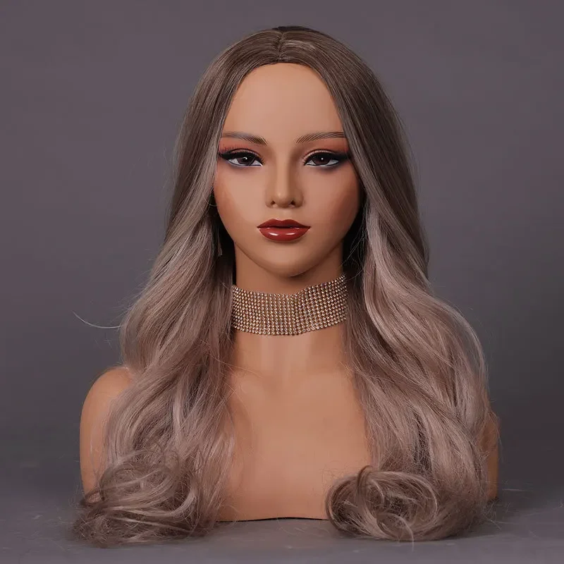 Realistic Female Mannequin Dummy Head Bust Manikin Doll Heads with Shoulders for Wigs Hats Jewelry Display