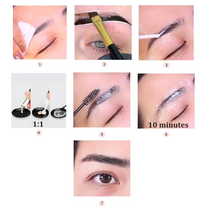 Kit de teinture professionnelle pour cils, Gel de teinture pour sourcils, cils, marron, noir, marron, crème, rapide, facile, pour Salon de beauté