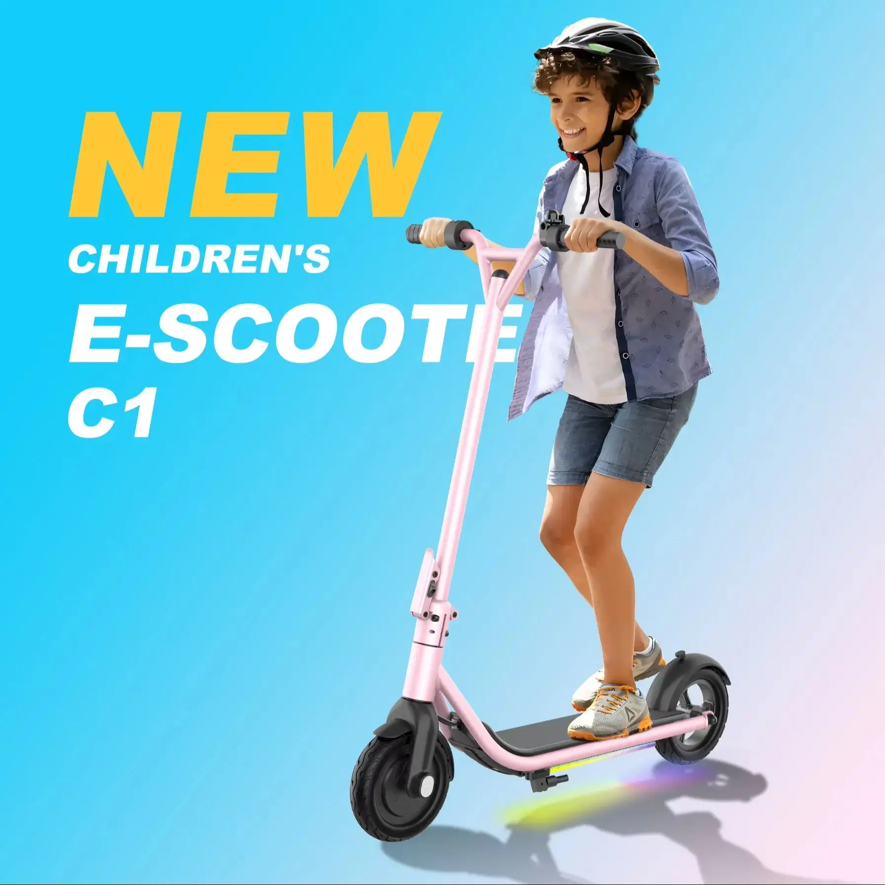

EU 2026 New Design Foldable E Scooter for Kids 5Ah Battery 10-15km Range IP54 Waterproof LED for Bluetooth with Steel Material
