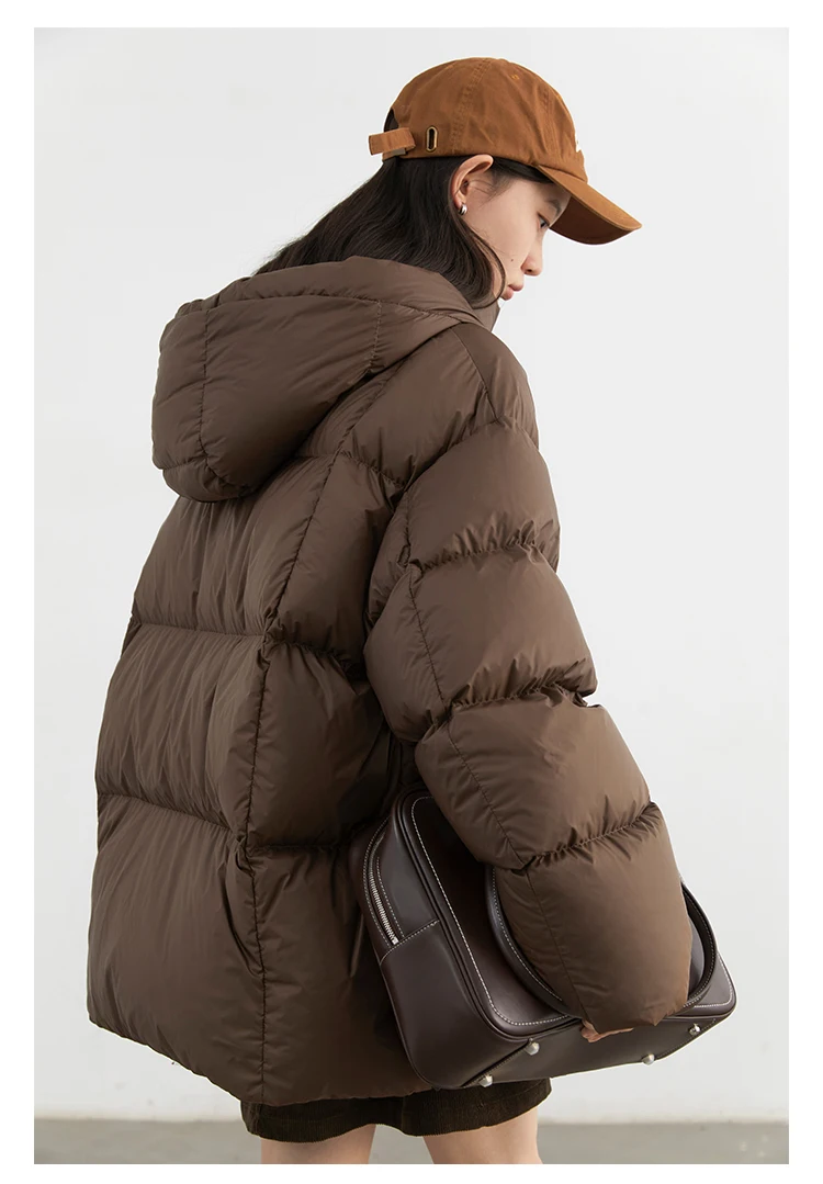 CHIC VEN Women Down Coats Solid Loose New Hooded 90 White Duck Down Down Jacket Puffs Female Outerwear Autumn Winter 2026