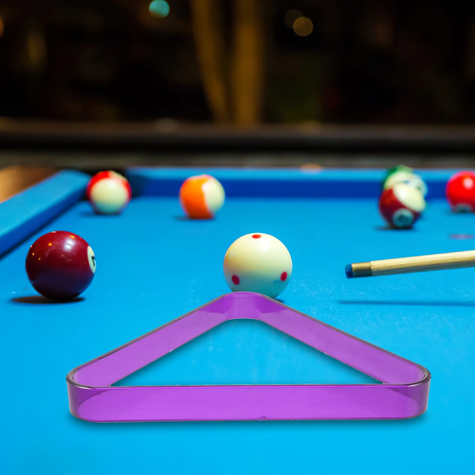 Billard Kreide Halter Billard Stativ Bälle Tisch Pool Rack Queue Lila Farbe Kleber Dreieck Rahmen