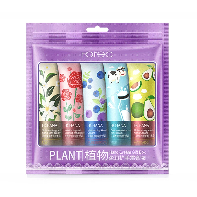 5pcs BIOAQUA Plant Fruit Sakura Hand Cream Sets Moisturizing Handcream Set Hand Care Nourishing Anti Chap Skin Care for Hands