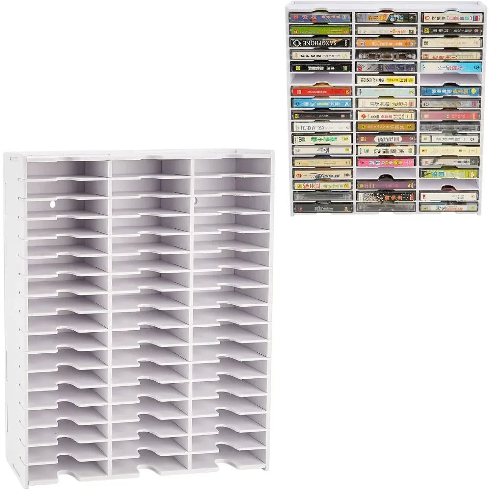 

Cd Racks 51-Slot Cassette Tape Storage Desktop Rack Audio Tape Organizer Free Shipping Wall-Mounted Cassette Holder Living Room