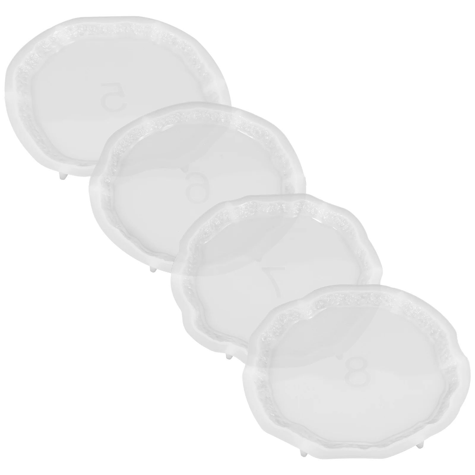 

4pcs Silicone Coaster Molds Resin Cup Mat Mold Epoxy Craft Diy Tea Cup Tray Storage Tray Casting Molds For Crafts Glitters