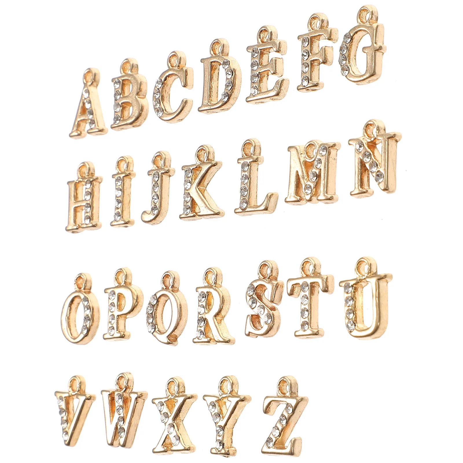 

26 Pcs Necklace Letter Pendant Keychain Charms Alphabet Pendants for Jewelry Making Alloy Golden Bracelets