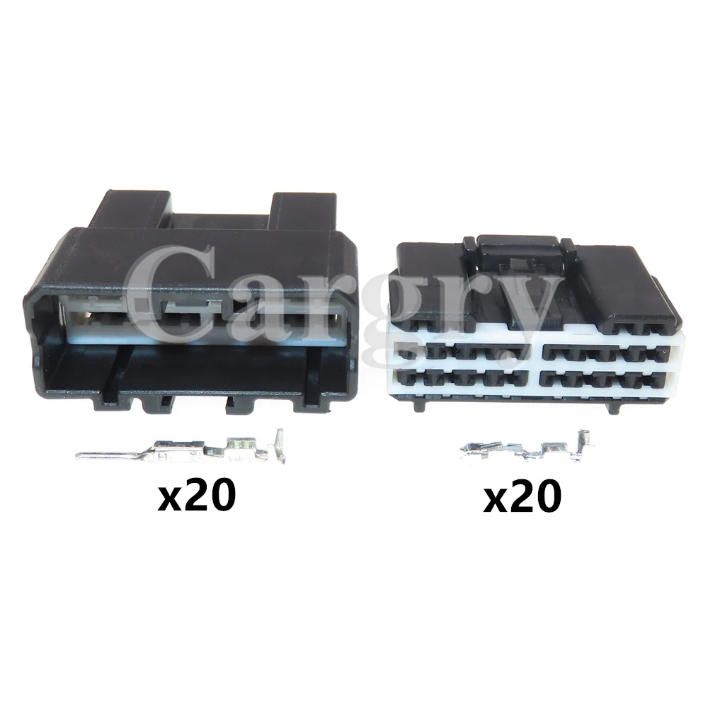 1 Set 20P 6098-7358 6098-7361 AC Assembly Auto Unsealed Connector Automotive Male Female Docking Adapter Car Electrical Socket