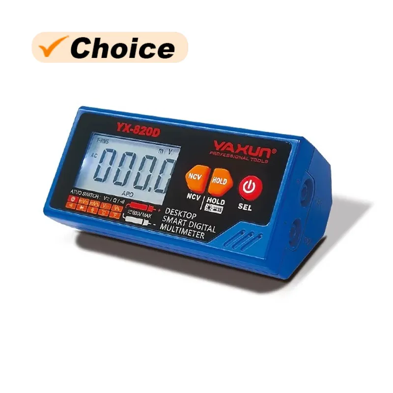 Yaxun yx820d ncv detecção multímetro digital inteligente com bateria de lítio embutida para telefone móvel latte reparação testador de tensão