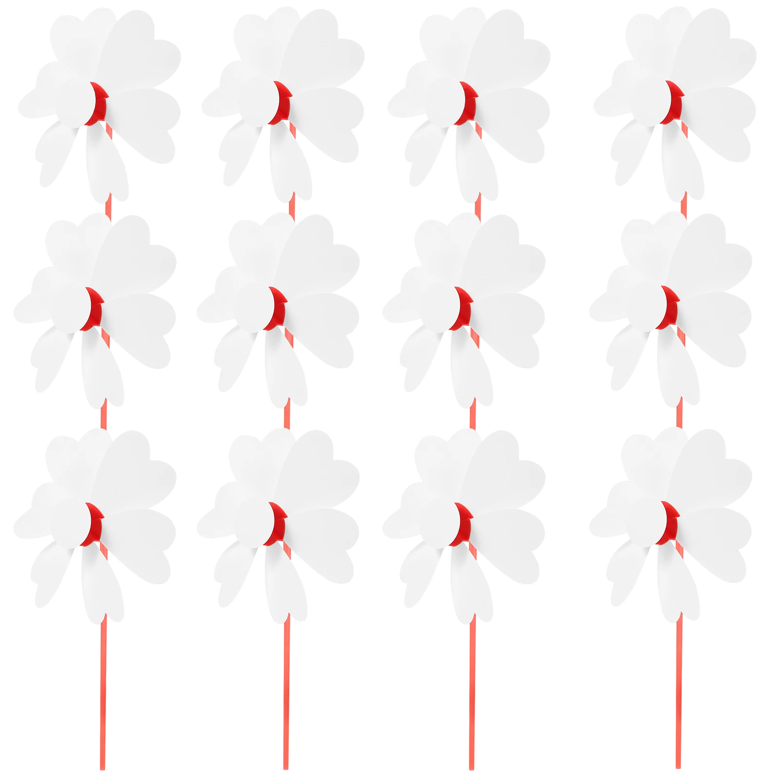 

12pcs Blank Windmill Material Bag Paper Pinwheels White Manual Plastic Craft Kits Kids DIY Unpainted Pinwheel Drawing Painting