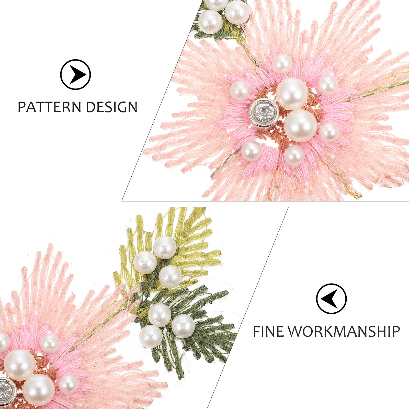 

3 pcs Flower Shape Sewing Appliques Cloth Repair Embroidery Patches For Clothes Decor Diy Garment Embellishment Lace Patches