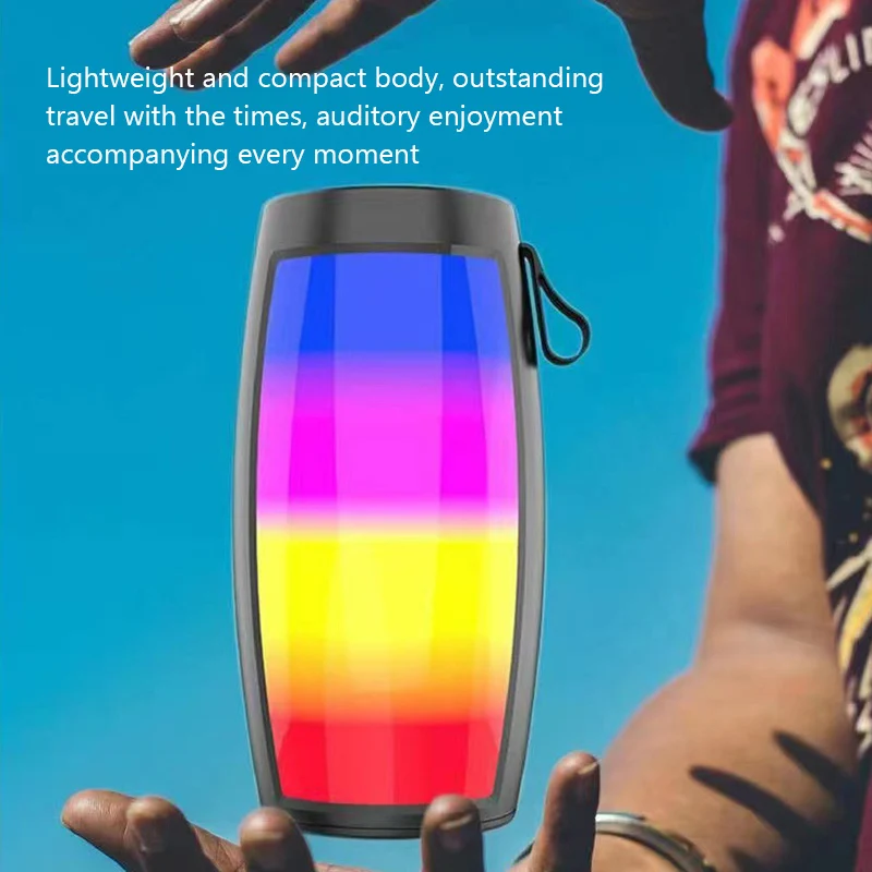 مكبرات صوت بخاصية البلوتوث المحمولة، أضواء LED، مكبر صوت خارجي يدعم TF، هدية صوت السيارة، صندوق الصوت اللاسلكي