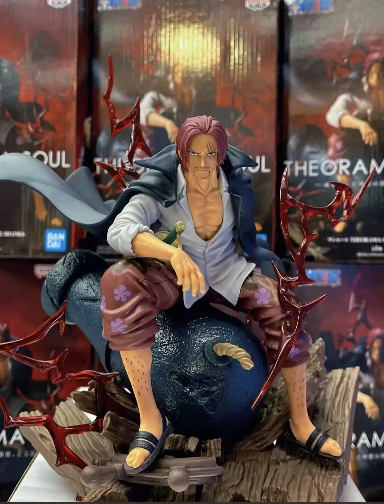 

In Stock Bandai Original Banpresto The Diorama Soul One Piece Akagami no Shanks PVC Anime Figure Model Decoration Collectible