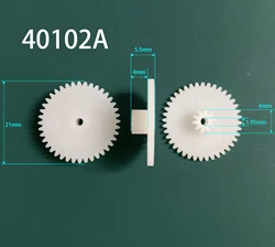 40102A 40102B 40102.5A 0.5M Gear OD=21mm Z40+ Z10 Double Plastic Gears Toy Accessories 10PCS/LOT