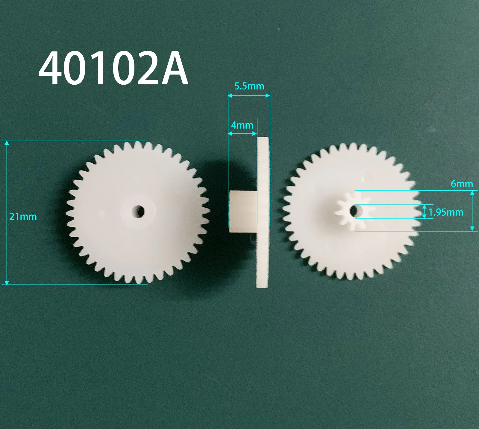 40102A 40102B 40102.5A 0.5M Gear OD=21mm Z40+ Z10 Double Plastic Gears Toy Accessories 10PCS/LOT