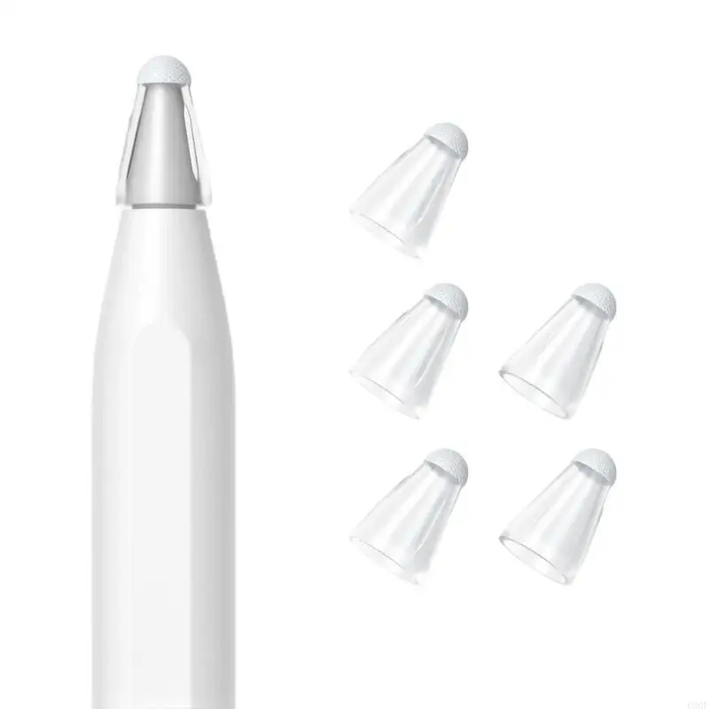 C90F 5PCS 보호 실리콘 연필 홀더 슬리브 펜촉 펜슬 3