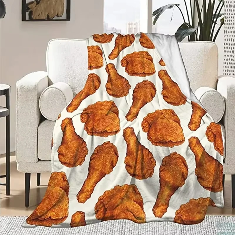 بطانية رمي البسكويت من الفلانيل على شكل بيتزا كرتونية - ناعمة ومريحة ودافئة، ديكور لسرير الأريكة وهدايا الأطفال