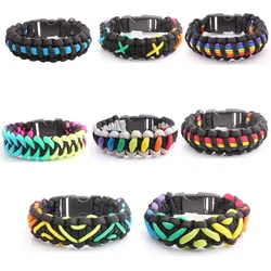 Pulsera de paracaídas Paracord, cuerda de 4mm para acampar, senderismo, accesorios al aire libre