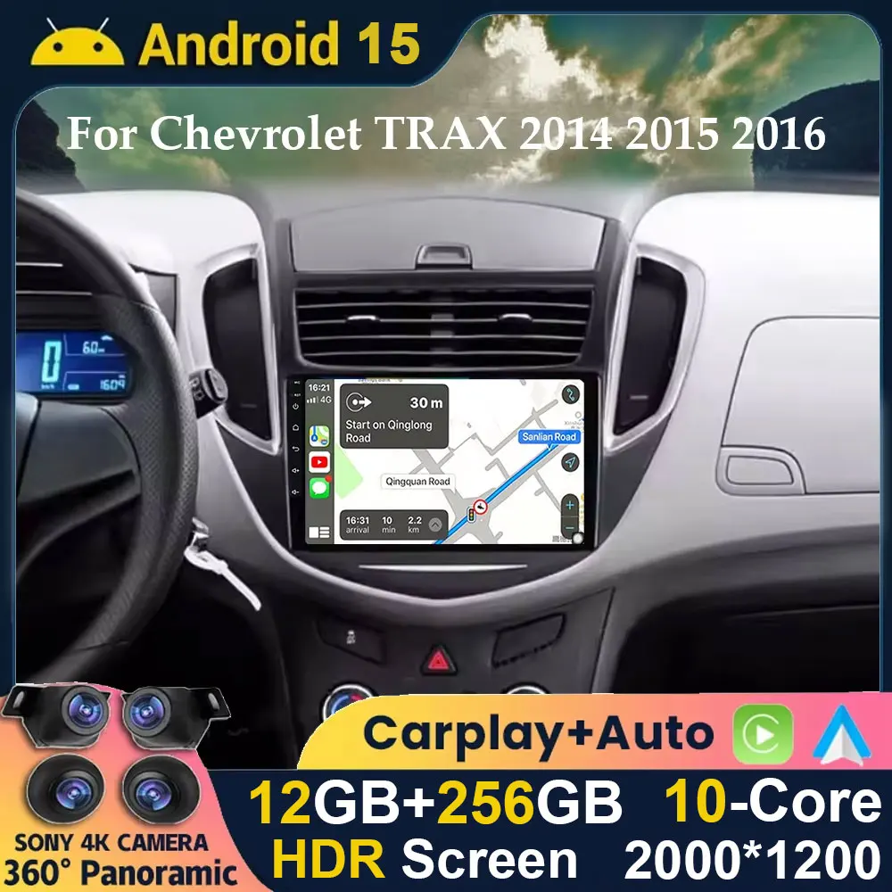 

Android 15 Car Radio For Chevrolet TRAX 2014 2015 2016 Carplay Auto GPS Navigation WIFI+4G 2Din Head Unit BT Stereo Video Player