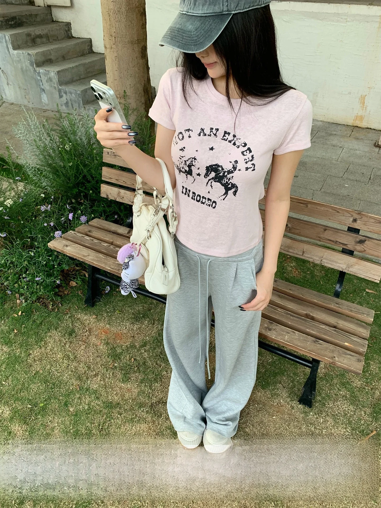 

Casual Korean Style Short Sleeve T-Shirt Women's Spring Summer Breathable Slimming Short Length Casual Top for Street Wear