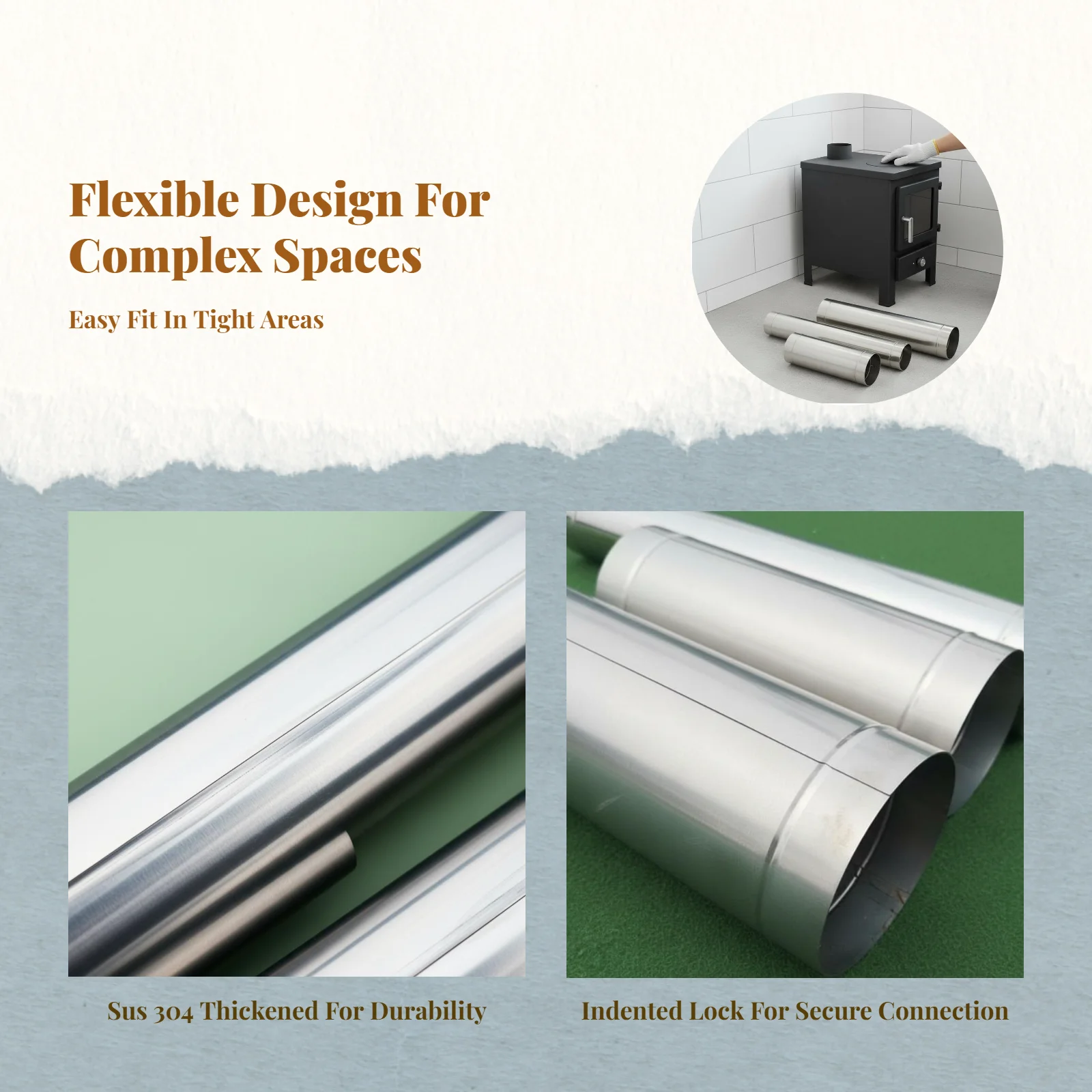 

Толстостенный дымоход из нержавеющей стали для приготовления пищи на открытом воздухе