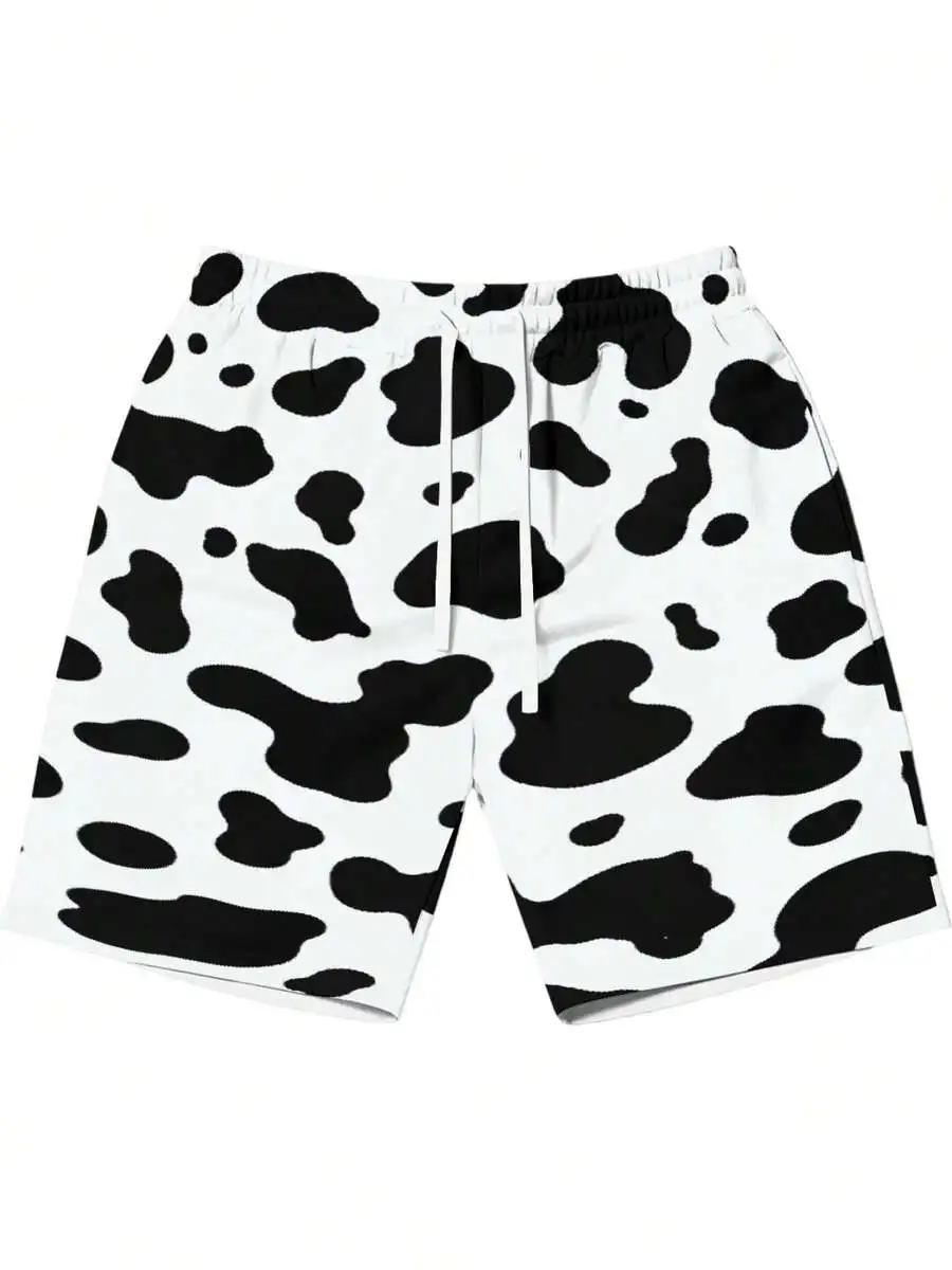 

Cow Spot Pattern Mens Beach Shorts Soft Comfortable Casual Outdoor Summer Lightweight Breathable