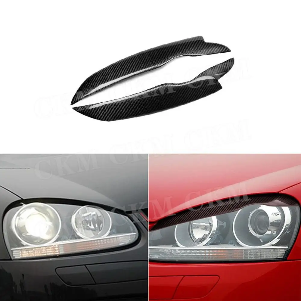 

Car Carbon Fiber Front Bumper Headlights Eyebrow Eyelid Trim Cover Sticker Bodykits Accessories for Volkswagen Golf 5 MK5