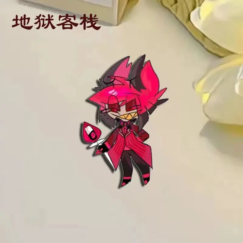 Hazbin Hotel Angel Dust Ad Alastor Lucifer 3V 3 Vees Anime Peripherals Brooch Badge Ornaments Pendant Decoration Toys Gift