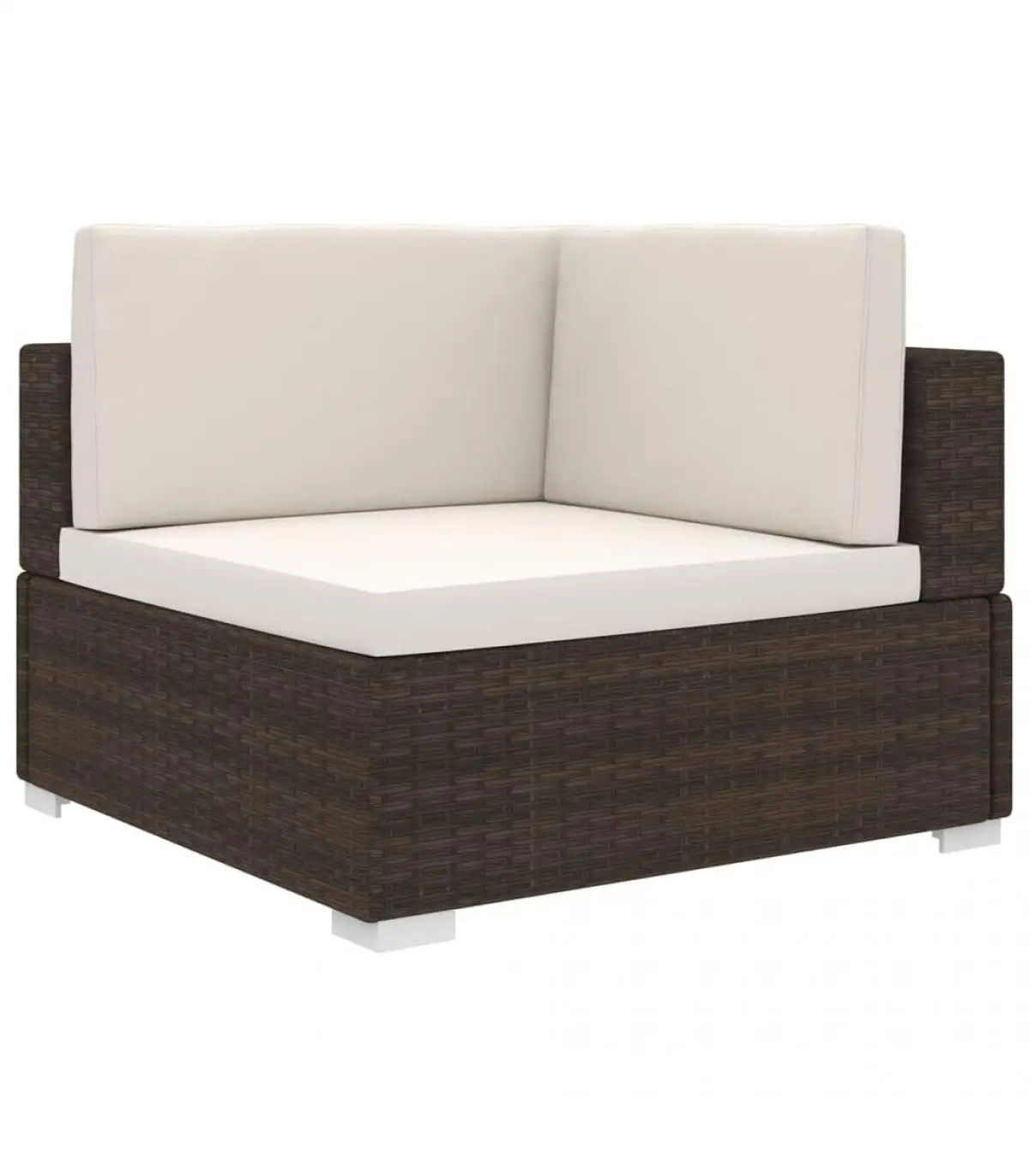 Modular Sofa Outdoor Corner Sectional Seat with Cushions 1 Pcts Rattan PE Brown