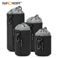 K&F Concept Portable Camera Lens Bag Drawstring Bag S/M/L/XL Size for Sony Canon Nikon DSLR Camera Lens Barrel Case with Hook