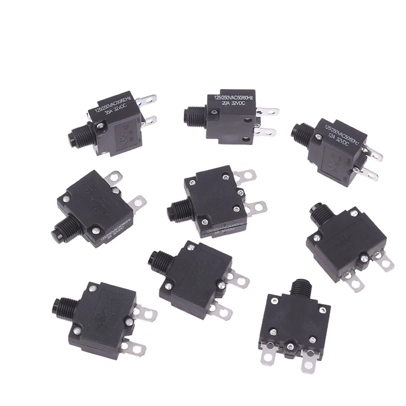 

3A 4A 5A 6A 7A 8A 10A 12A 15A 20A 25A 30A 35A Thermal Switch Circuit Breaker Current Overload Protector Overload Switch