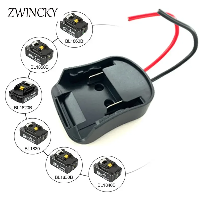 ZWINCKY konwerter adaptera baterii litowej dla Makita 14.4V 18V akumulator litowo-jonowy złącze do elektronarzędzi DIY Adapter uchwyt dokujący 12AWG
